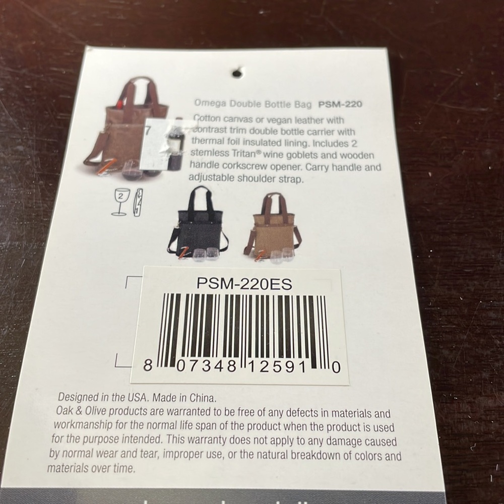 Oak and Olive vegan leather double bottle bag - Picture 5 of 6